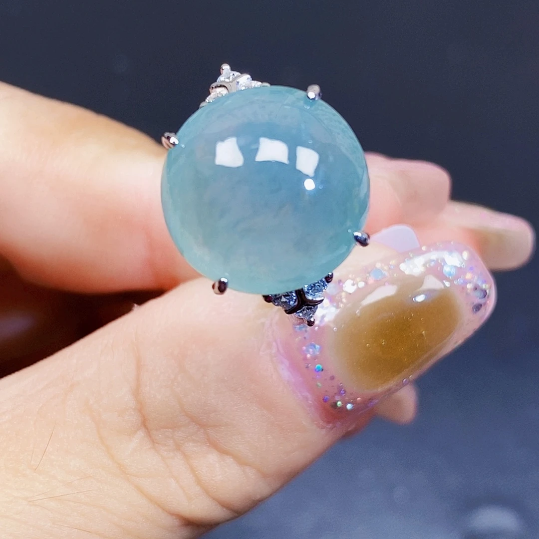 银S925镶嵌戒指翡翠5749
