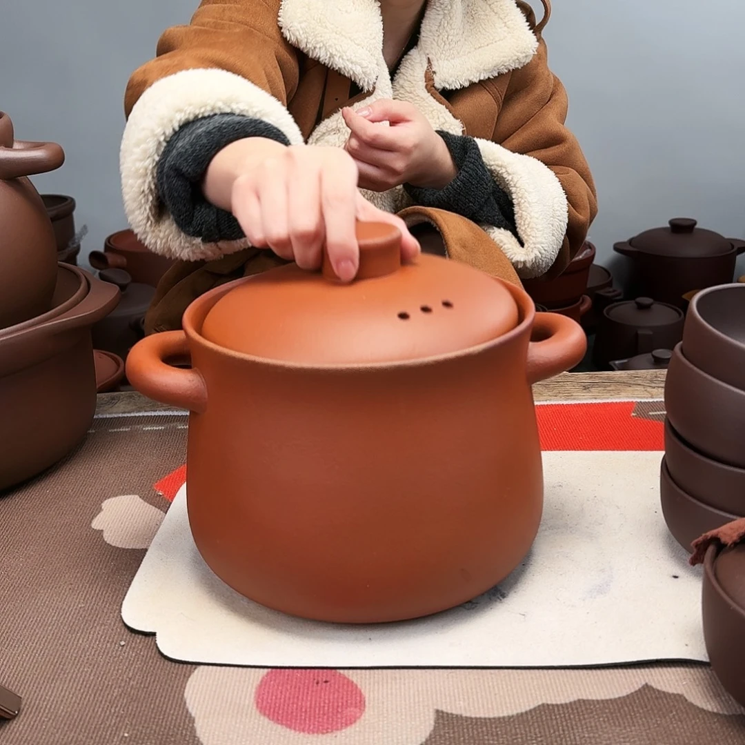 紫砂砂锅4升微微微微微瑕