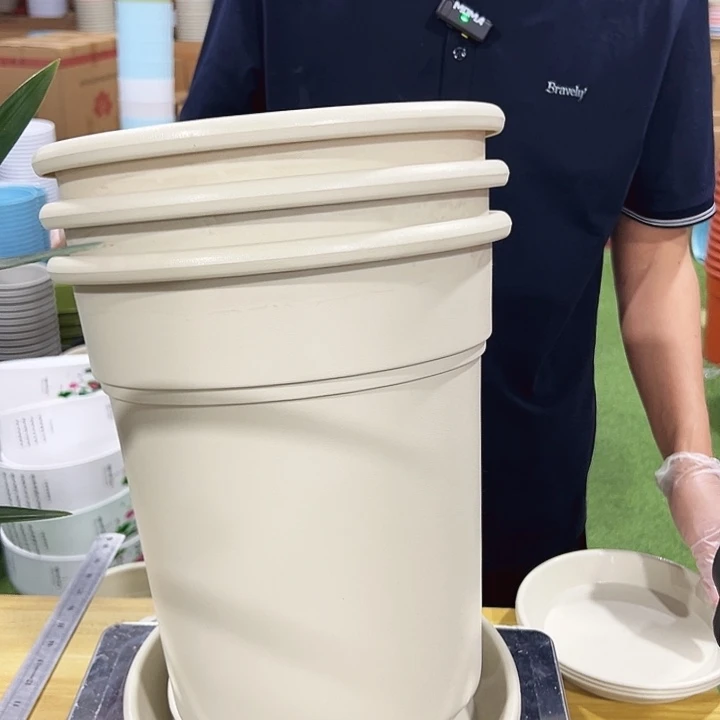 翻边口26高28米色带托3只