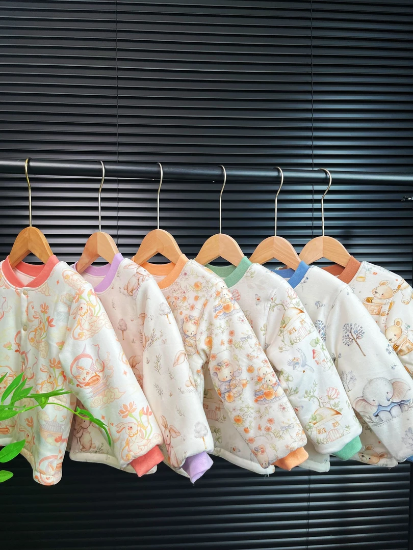 男宝女宝棉花袄4D印花舒绒棉校服内搭神器套装