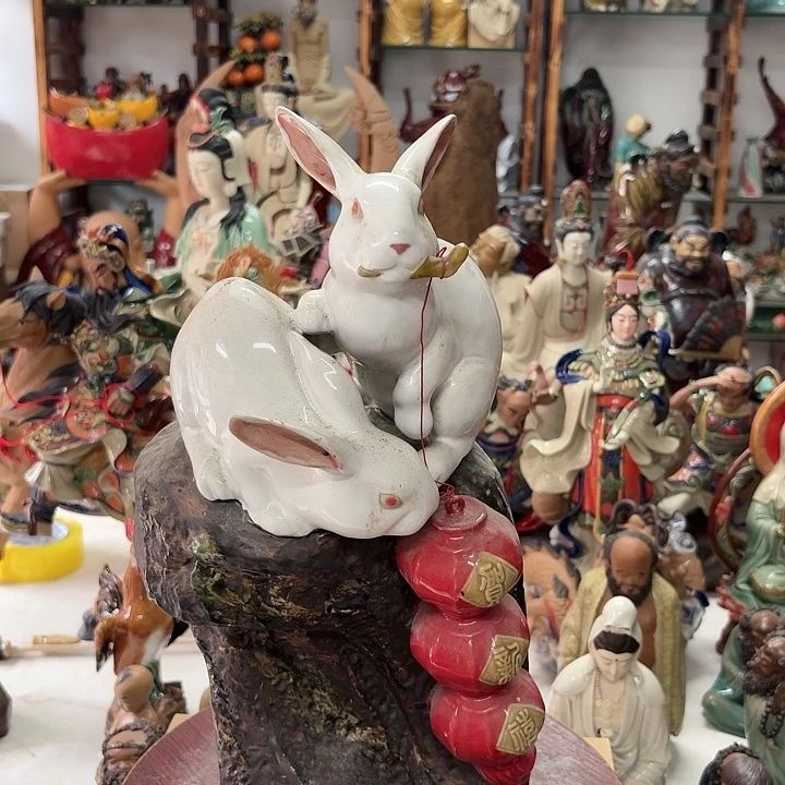 遇***程陶土陶瓷摆件石湾