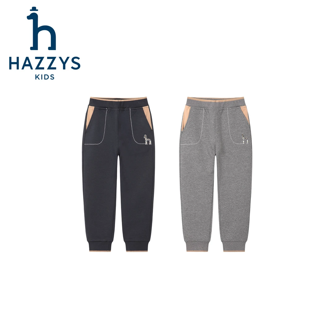 Hazzys/哈吉斯品牌童装女童一体绒长裤休闲裤时尚加绒秋冬