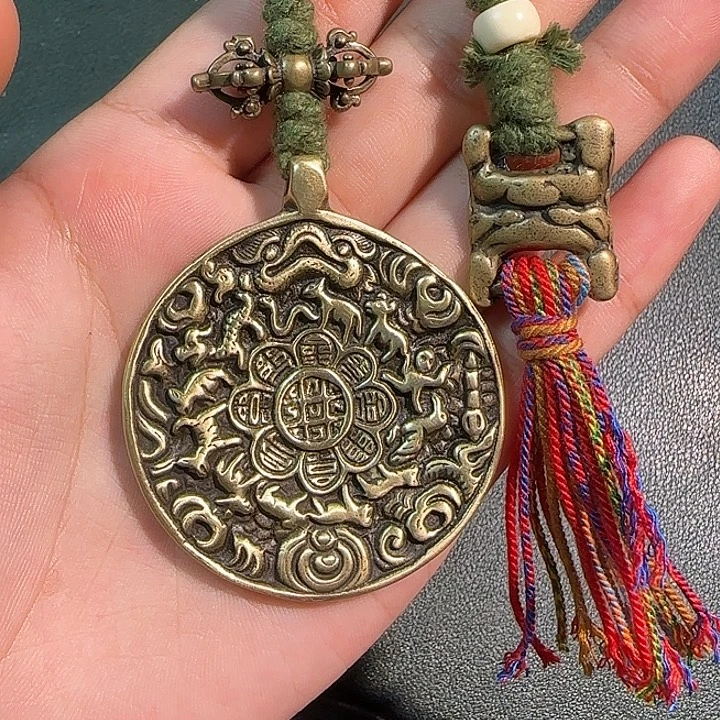 爱***！核桃手串/手链藏传工艺品九宫八卦牌