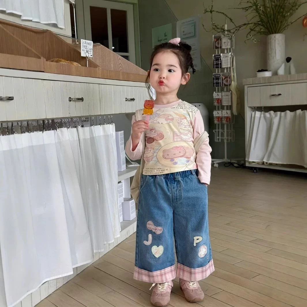 【现货】郝叔童品春季女童上新百搭圆领长袖T恤2025时尚洋气HL5103