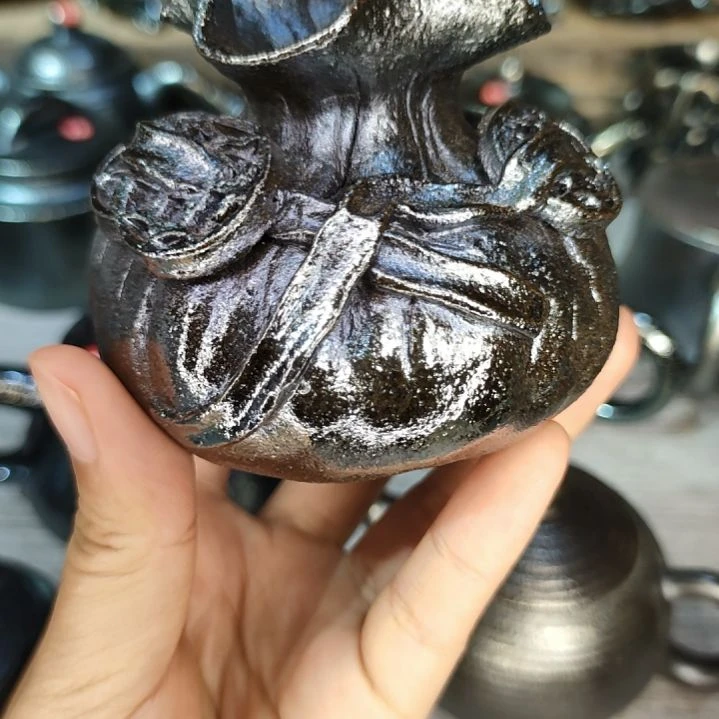 修***缘建水紫陶柴烧福袋