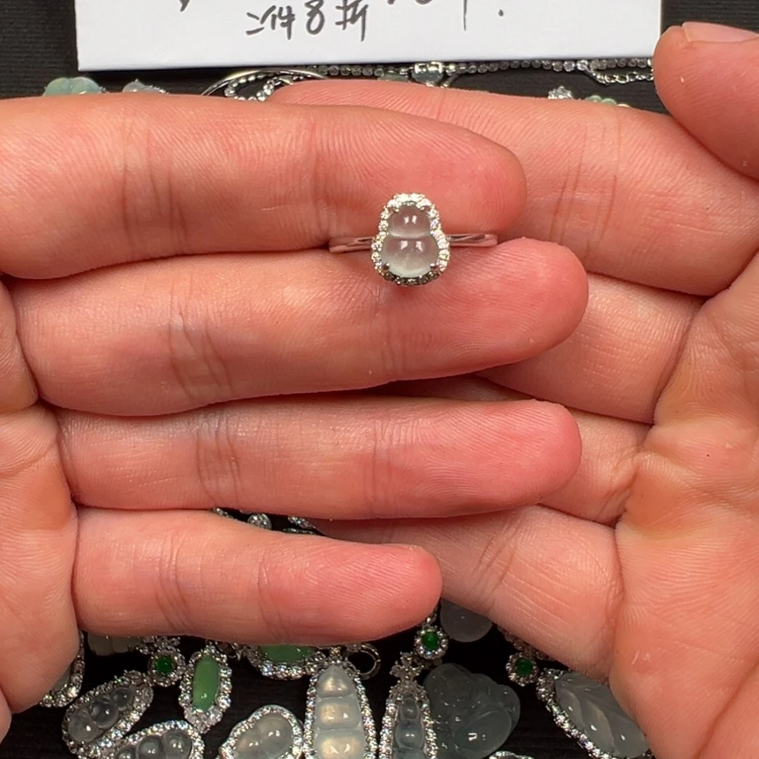 翡翠银S925镶嵌戒指
