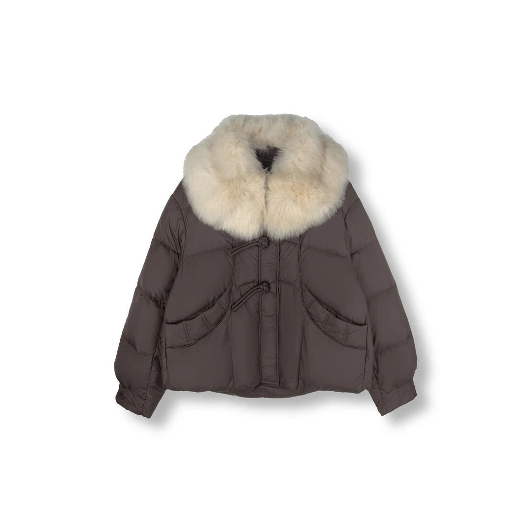 25ss时尚气质款羽绒短外套保暖（12169-677-853）