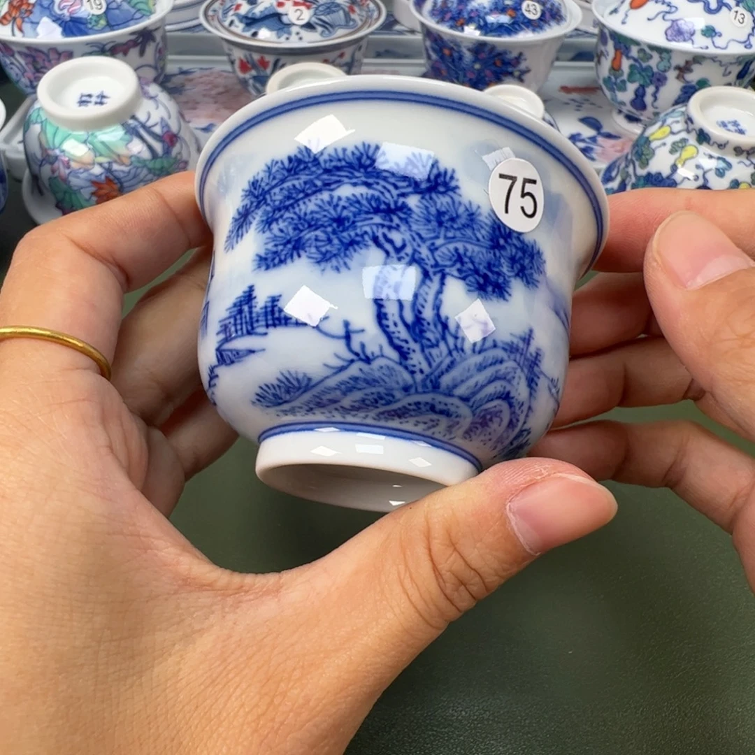 陶瓷景德镇纯手工纯手绘茶具木木75