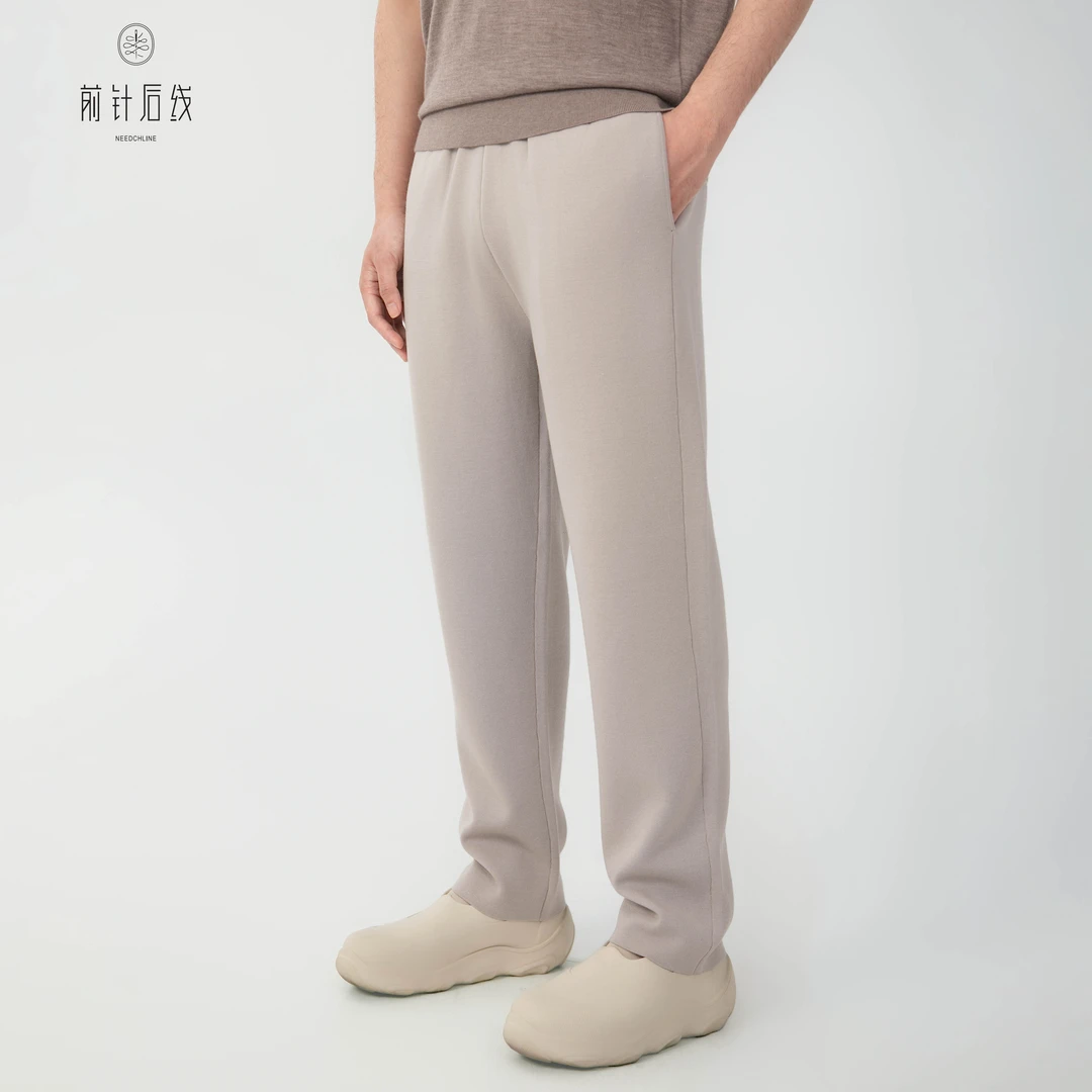 100%纯羊毛裤男士直筒休闲裤秋冬品质男装男款穿搭舒适百搭男款
