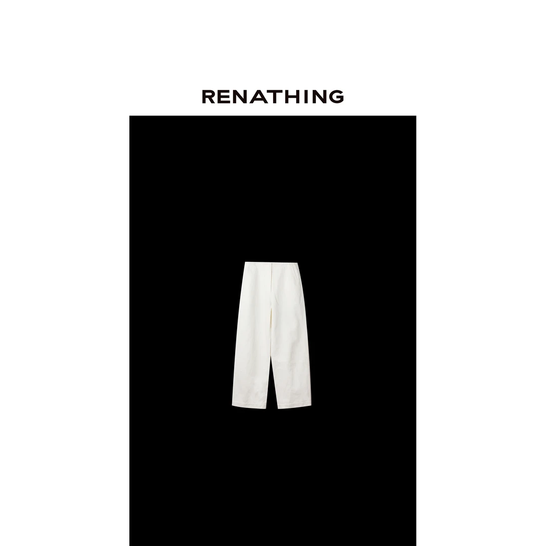【RENATHING】简洁百搭平腰宽松长裤