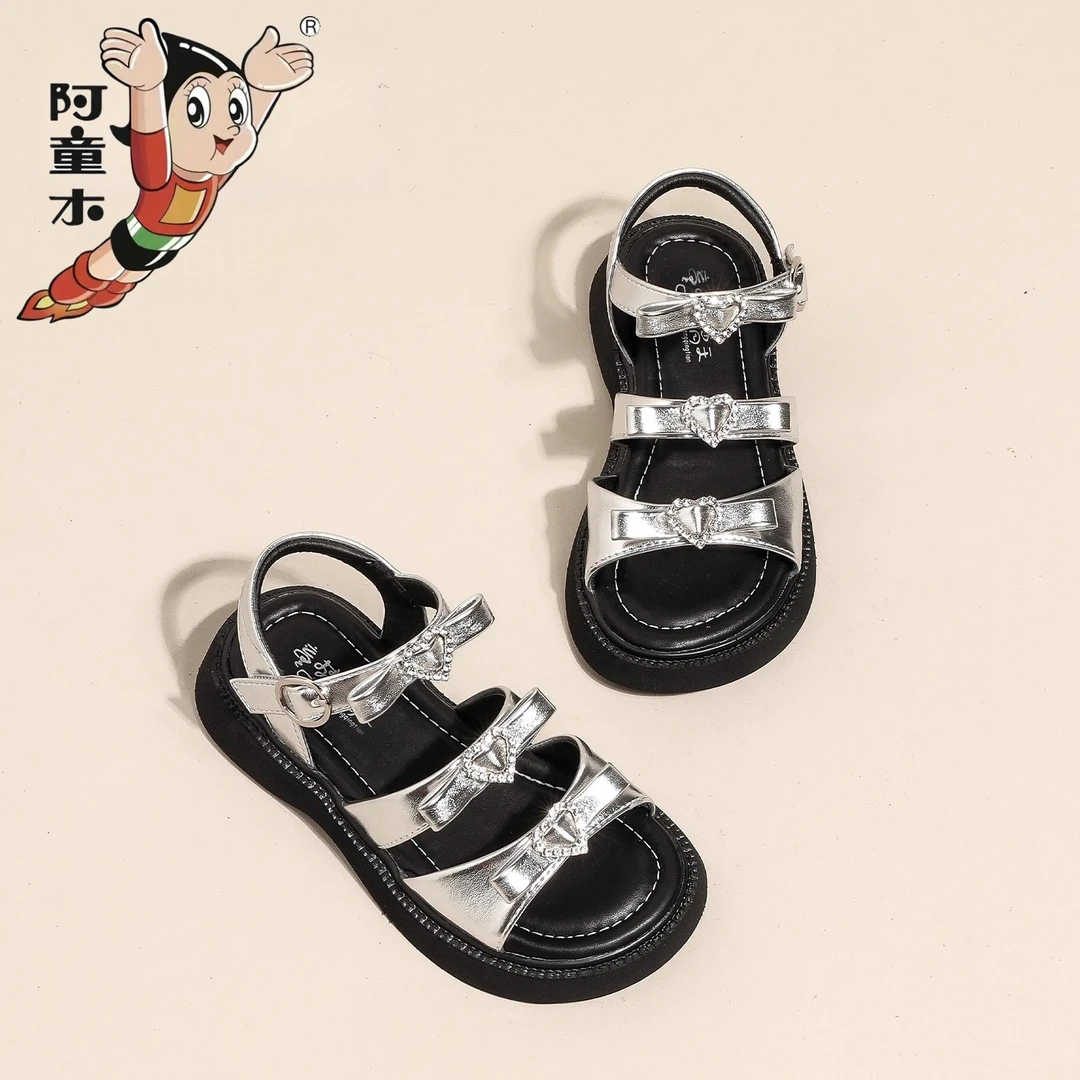 atongmu/阿童木女童凉鞋夏季新款小女孩水钻公主鞋软底夏款沙滩鞋