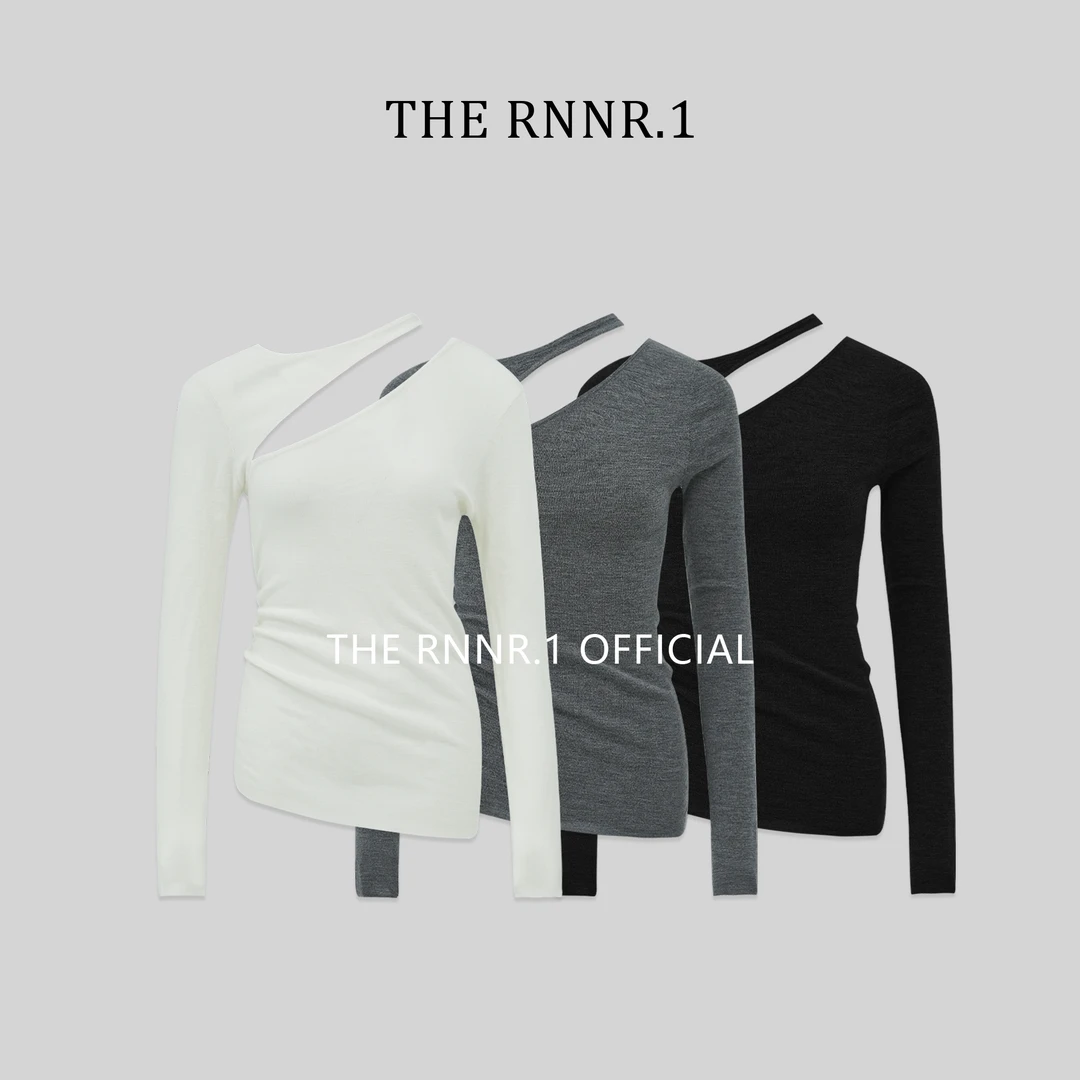 THE RNNR.1气质极简 斜肩 镂空 羊毛 上衣