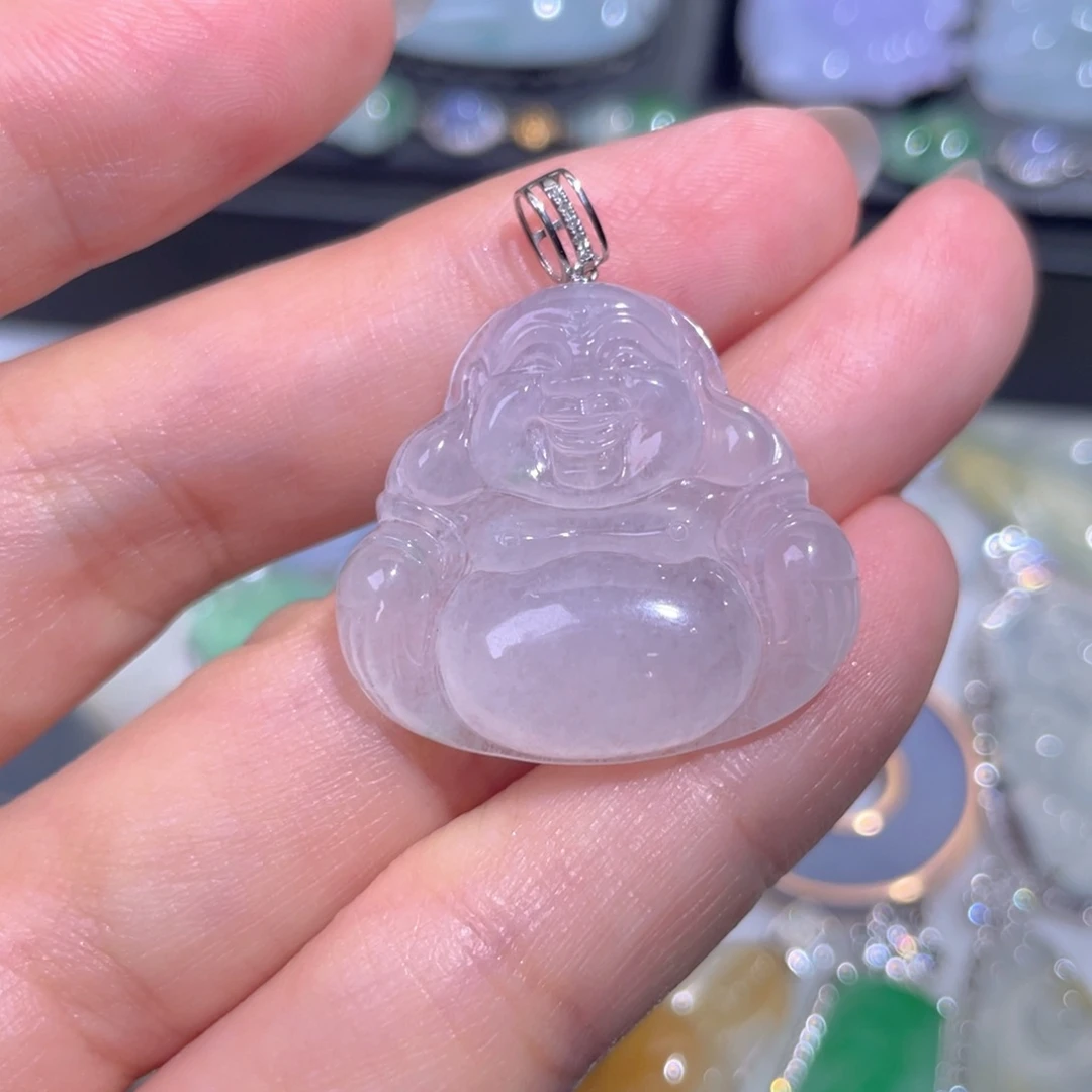 颈饰18K金镶嵌翡翠翡翠