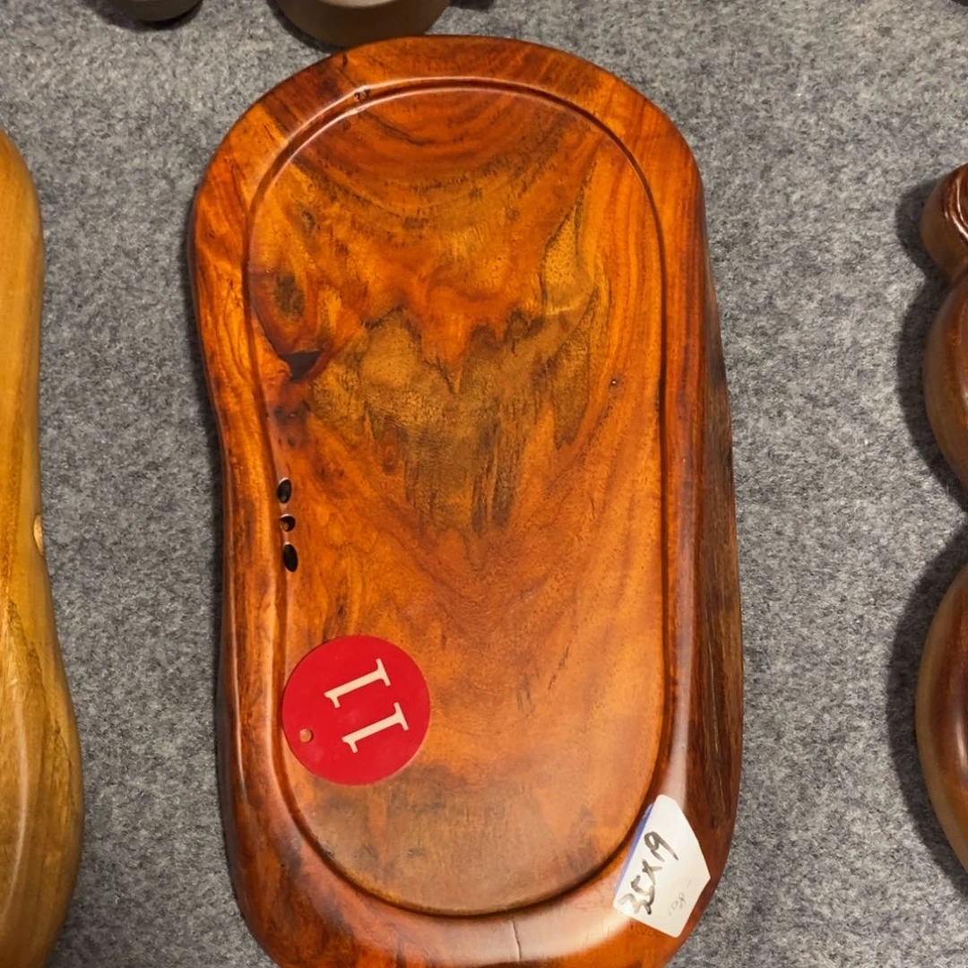 t***n缅甸花梨木随形茶盘