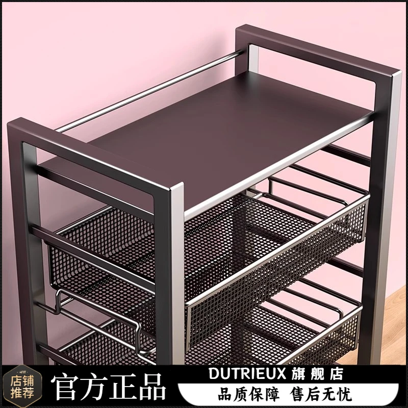 移动厨房菜篮子置物架家用落地多层果蔬收纳多功能烤箱微波炉锅架