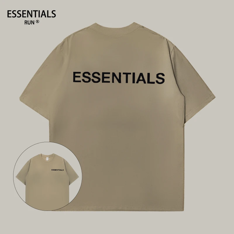 ESSENTIALS RUN2025夏季新款休闲爆款简约时尚男女同款纯棉短袖