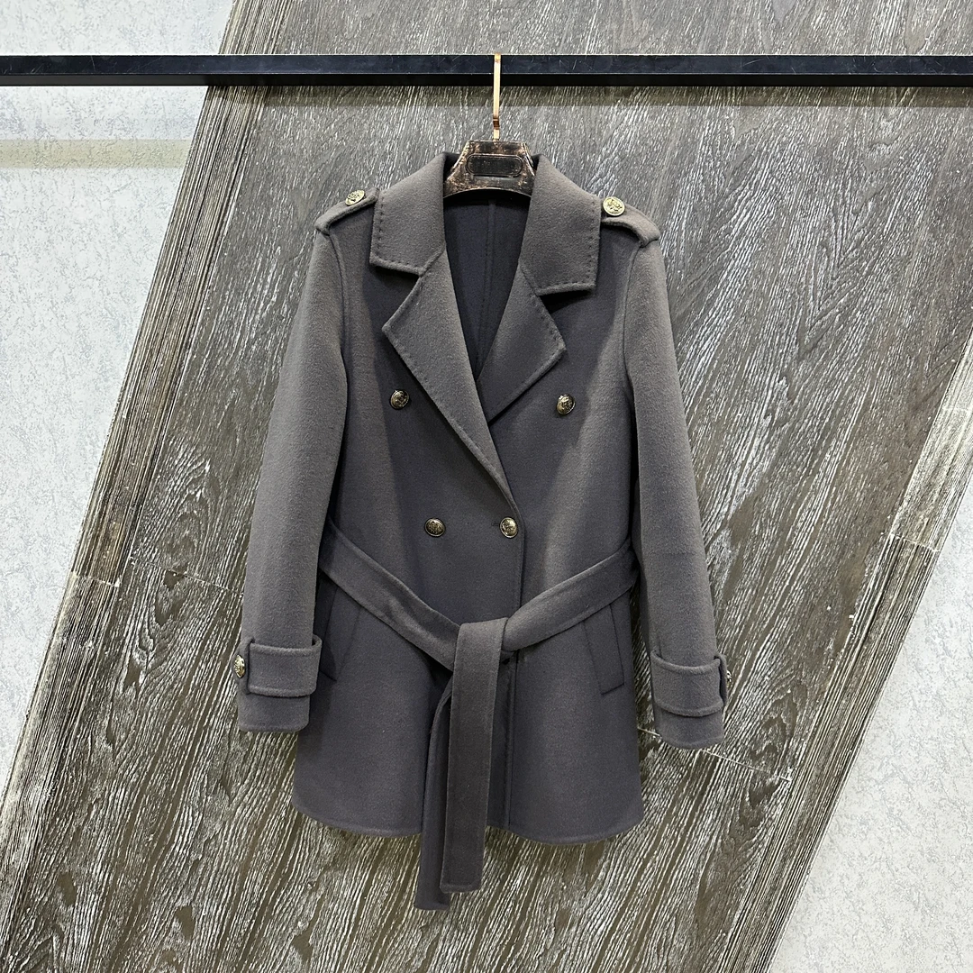 羊毛大衣网红女士设计师双面呢气质秋冬时尚5838