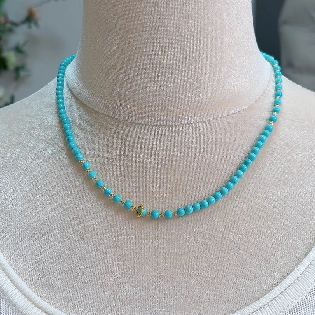 绿松石18K金镶嵌珠宝奇石