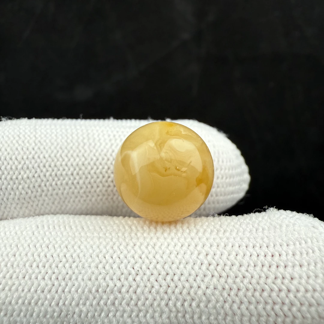 D3584天然蜜蜡 微瑕特价圆珠 13.7mm支持复检假一罚四