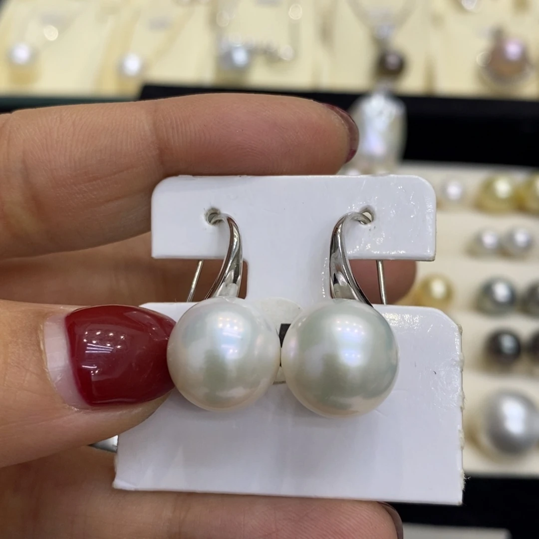 淡水珍珠耳饰银S925镶嵌