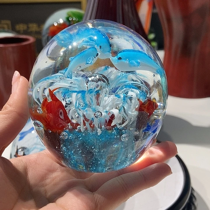 琉璃纯手工琉璃海豚球