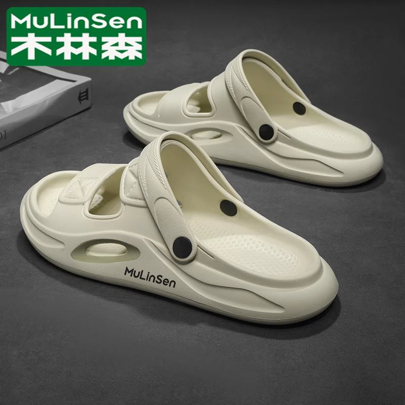 木林森凉鞋男款秋季外穿运动沙滩防滑踩屎感青少年初中生涉水拖鞋