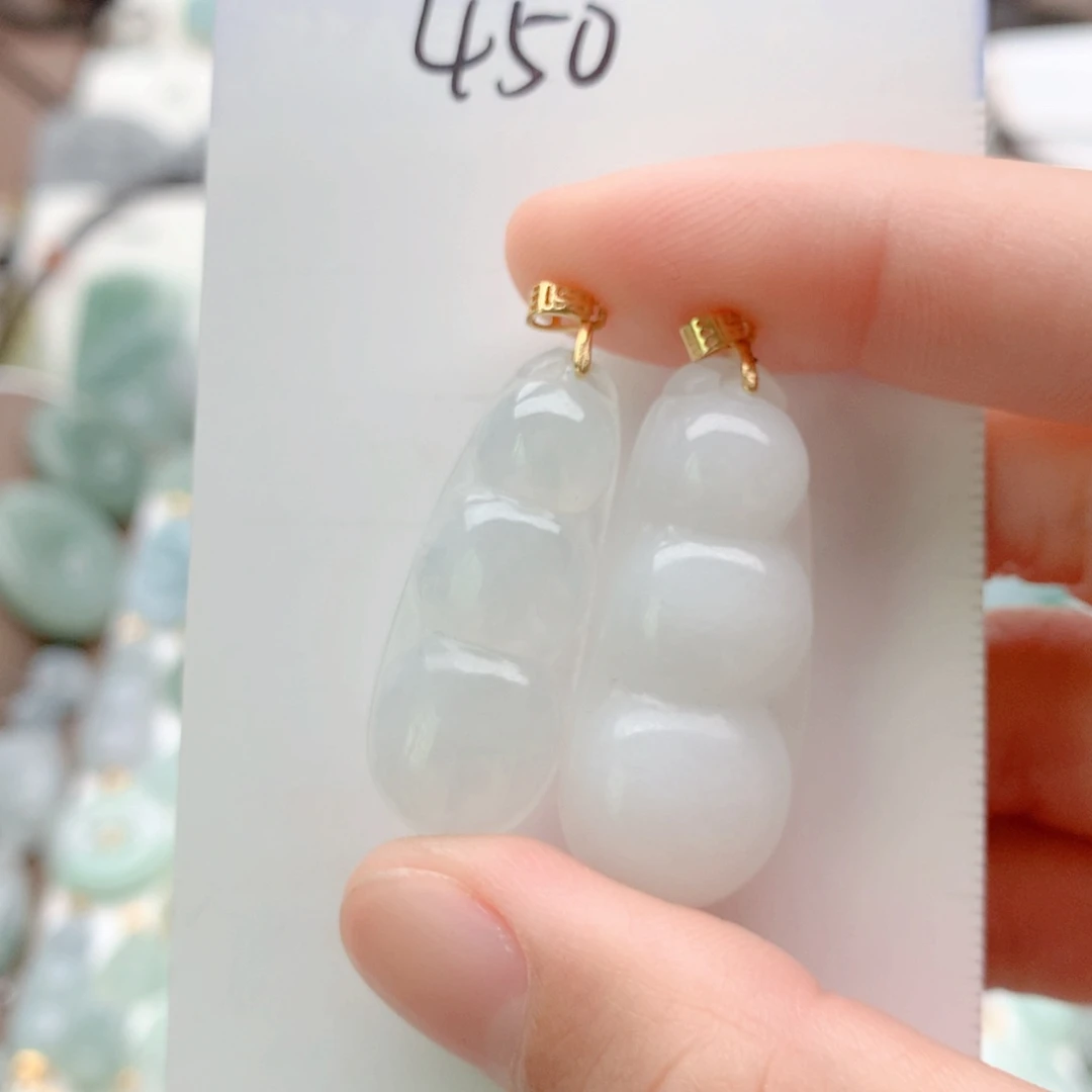 翡翠银S925镀金镶嵌颈饰吊坠