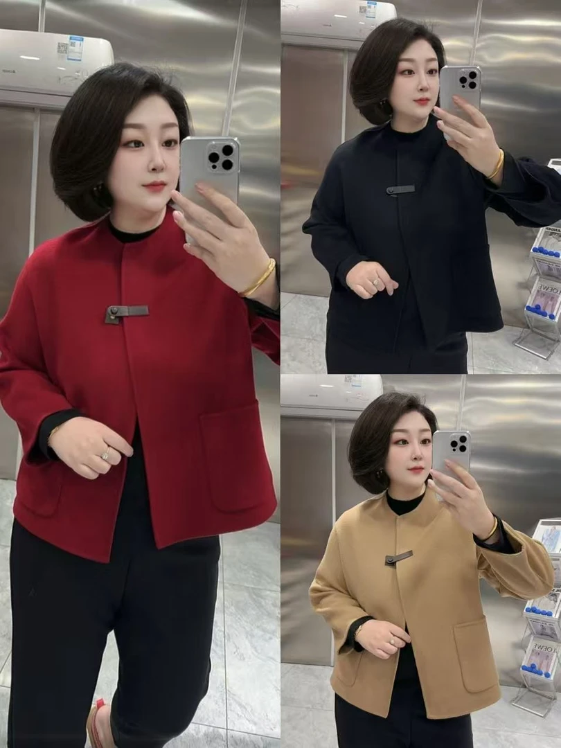 【聪姐推荐】5025高品质圆领羊毛大衣（衣长67，胸围126）