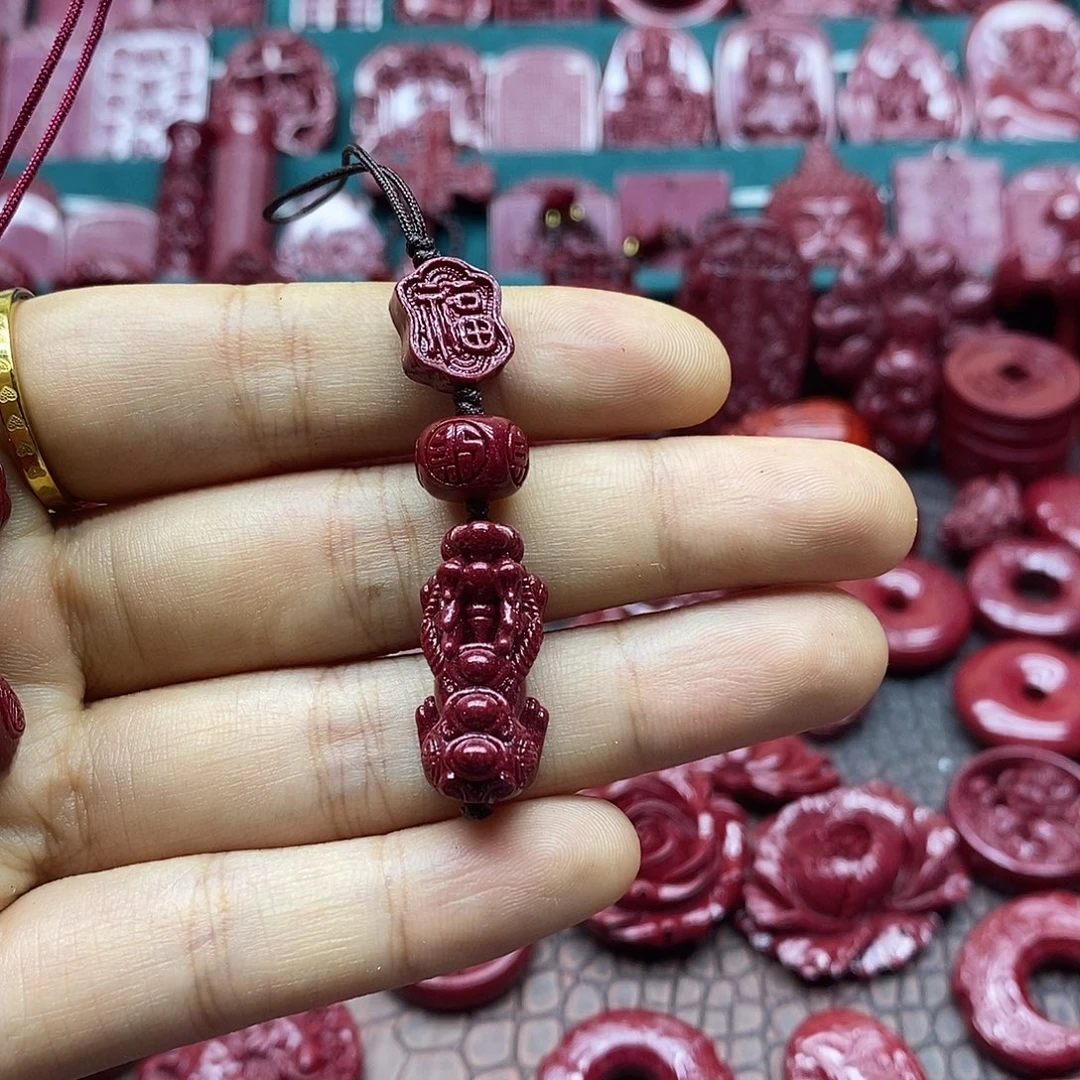 天然辰砂0000朱砂手机链