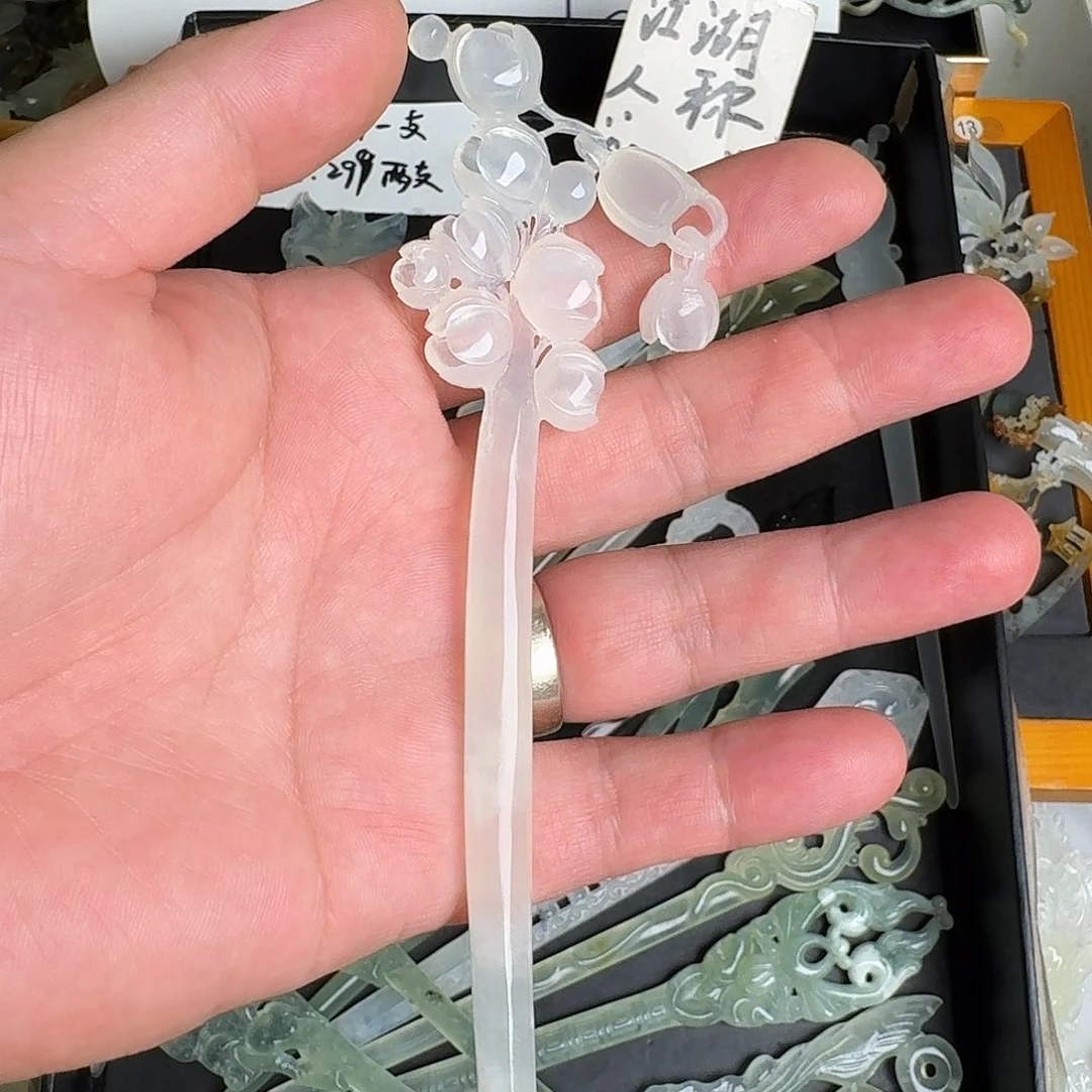 玉***曦蛇纹石玉未镶嵌发饰