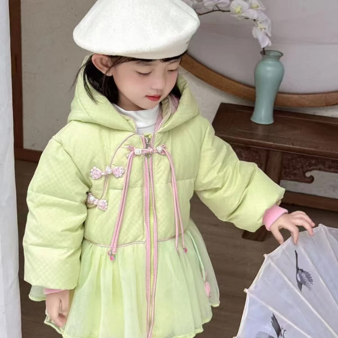 H314女童秋冬流苏外套棉服