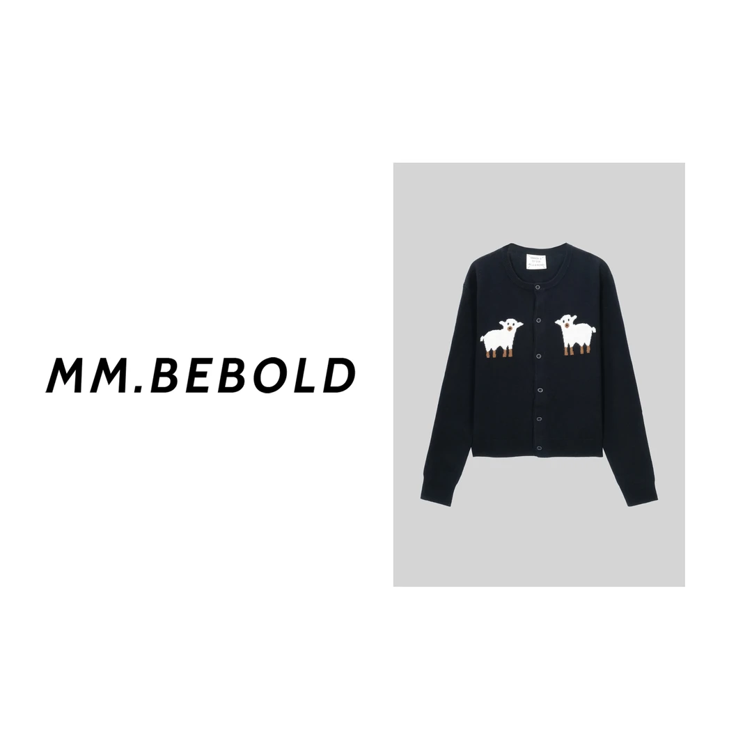 【妙姐精选】流岚 羊毛100 圆领小羊图案长袖针织衫LJL25237