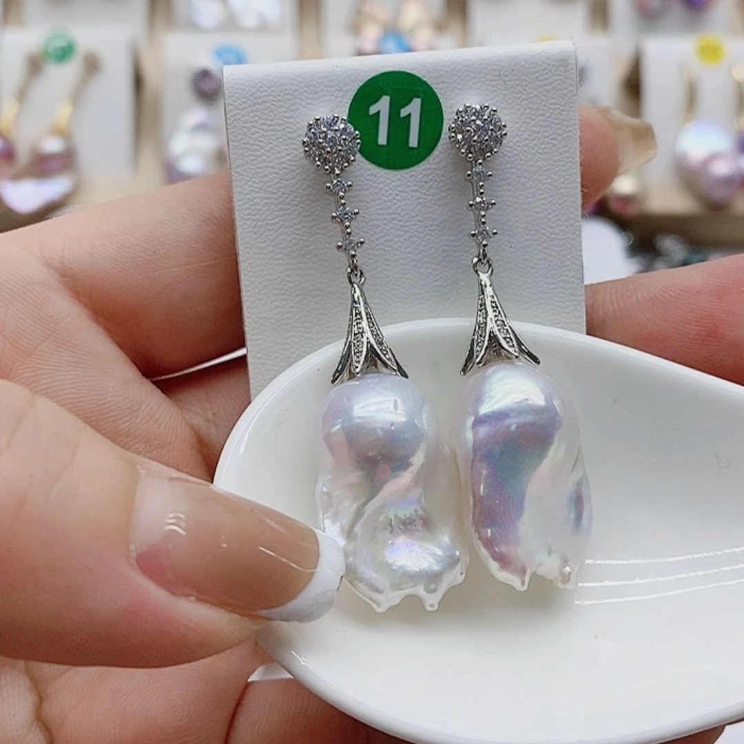 【闪购商品】银S925镶嵌淡水珍珠耳饰