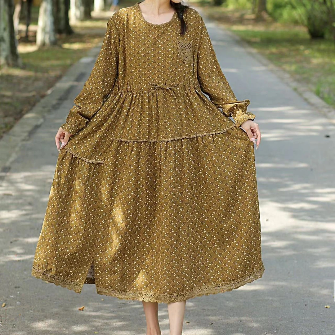 6673新款秋季洋气减龄气质显瘦连衣裙QZ