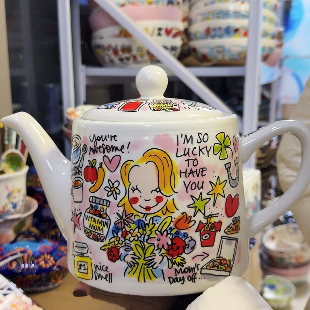 瓷片荷兰美好时光水壶一只