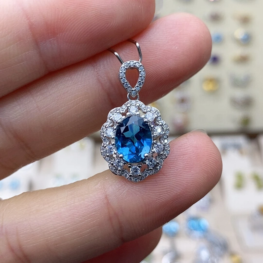 托帕石吊坠(不含链)银S925镶嵌需要证书备注