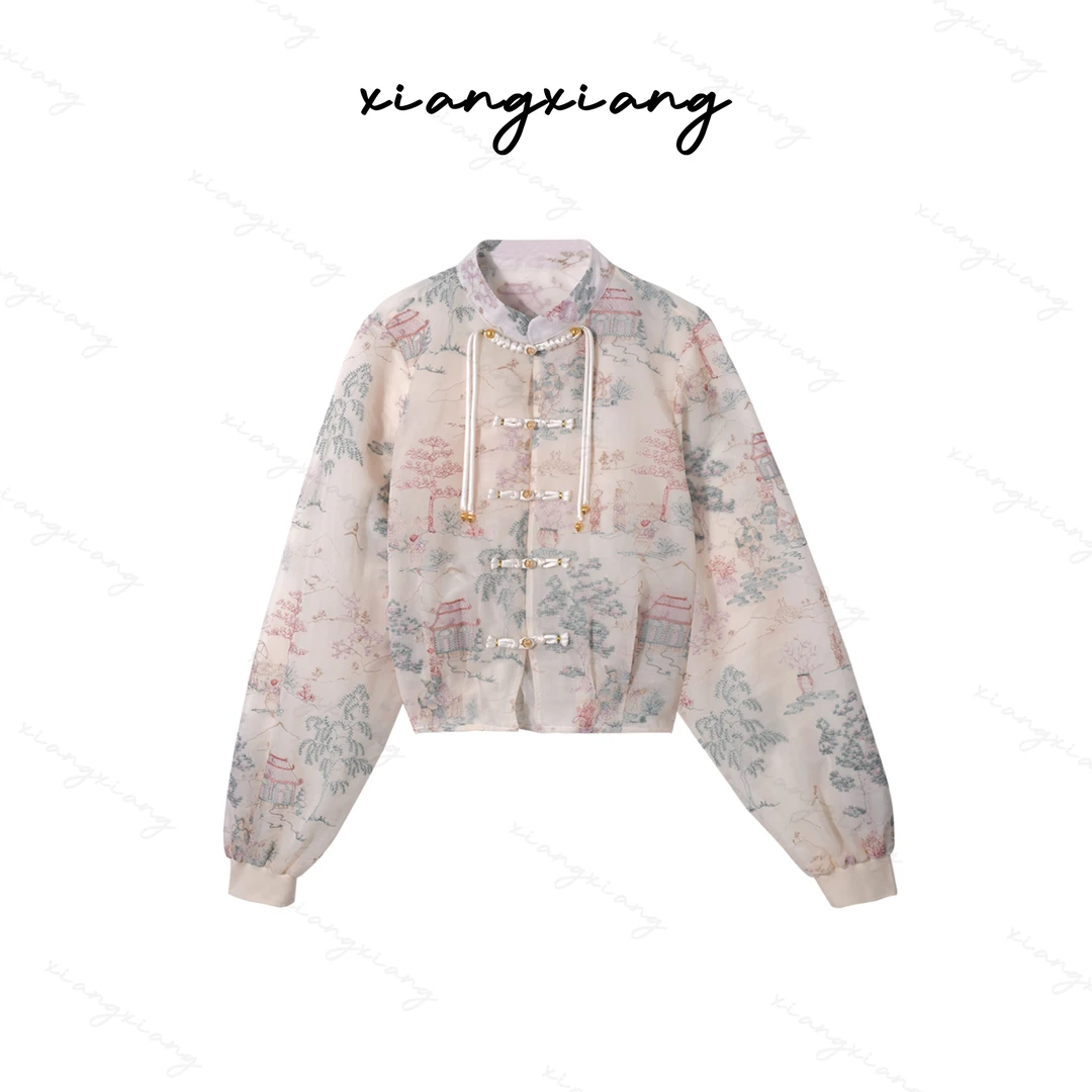 【香香专属】 HW7126 新中式复古烟雨江南刺绣提花外套上衣