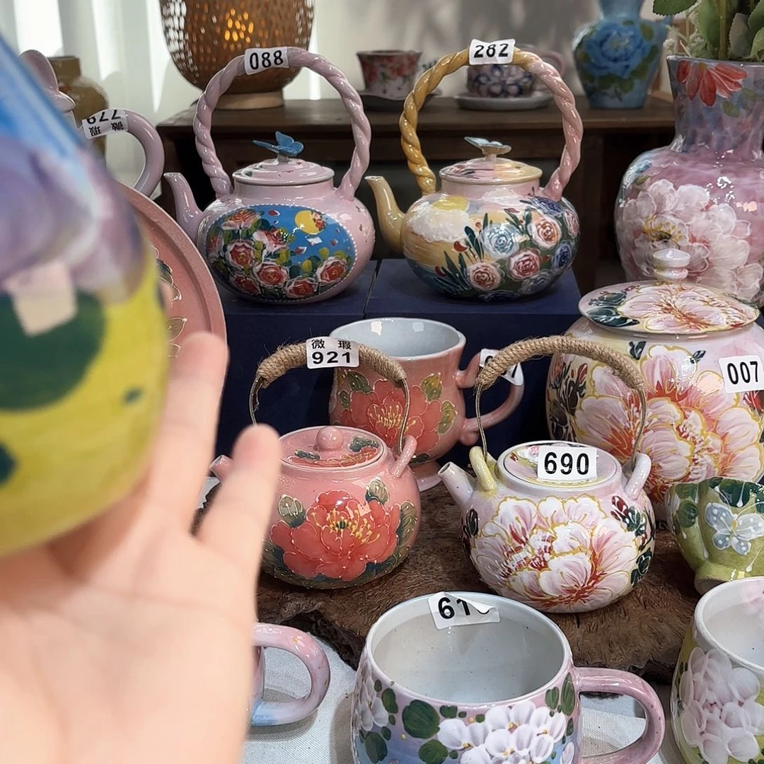 景德镇手绘高温釉下彩陶瓷茶具