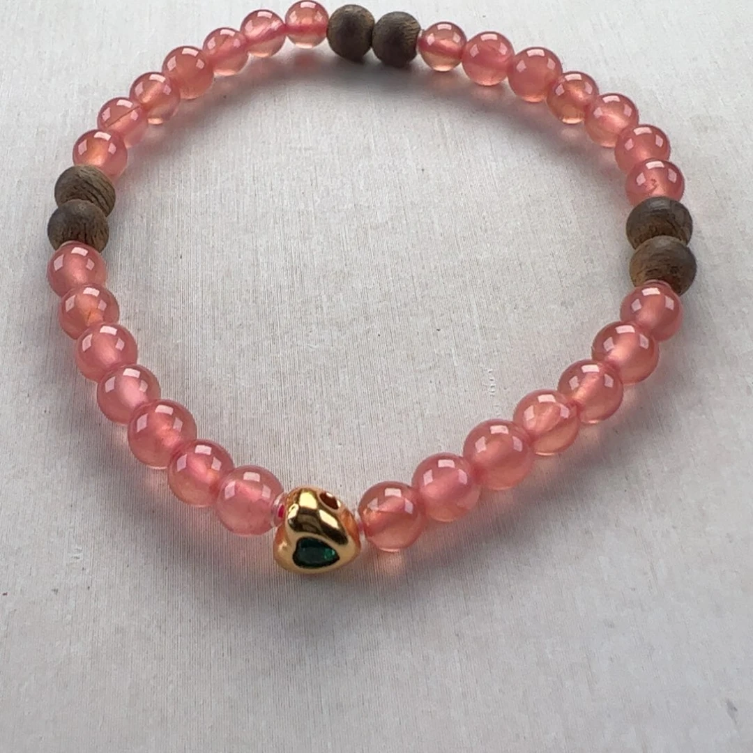 菱锰矿（红纹石）未镶嵌手串