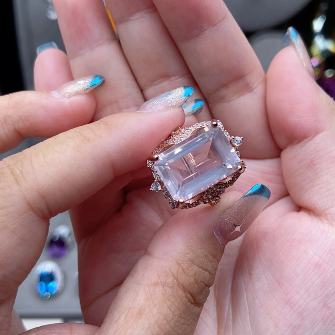 银S925镶嵌戒指水晶1111