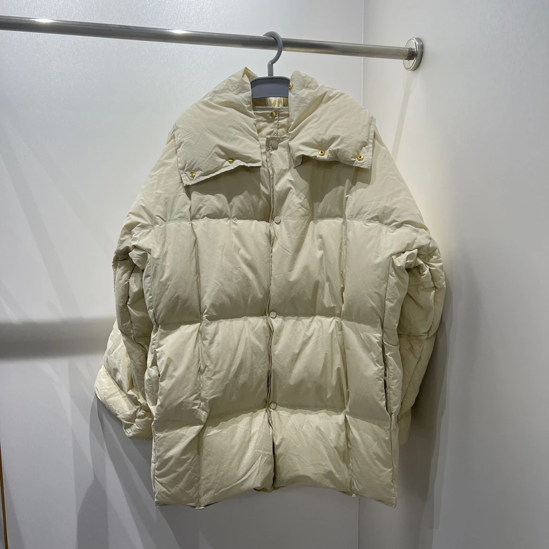 99新 BOTTEGA VENETA/葆蝶家 ag137/立领白鸭绒羽绒服 棉 M码