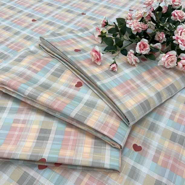 斜纹床单【爱心爱心】尺寸2.3X2.4米舒适柔软透气双人大床单