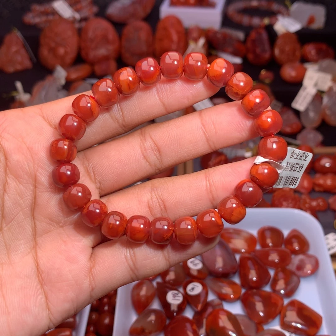 南红玛瑙未镶嵌珠宝半成品老型手串