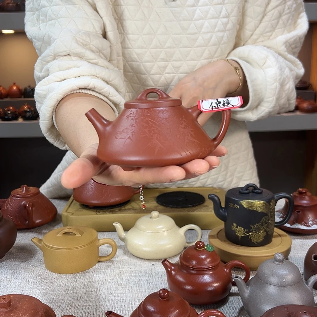 紫砂茶壶道*小红泥 子冶石瓢 220cc特价不退换