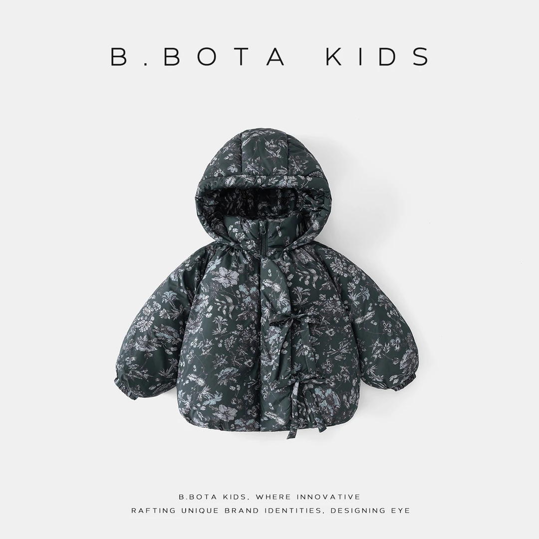 〖姐姐家〗2025冬款儿童带帽碎花羽绒服 bt801