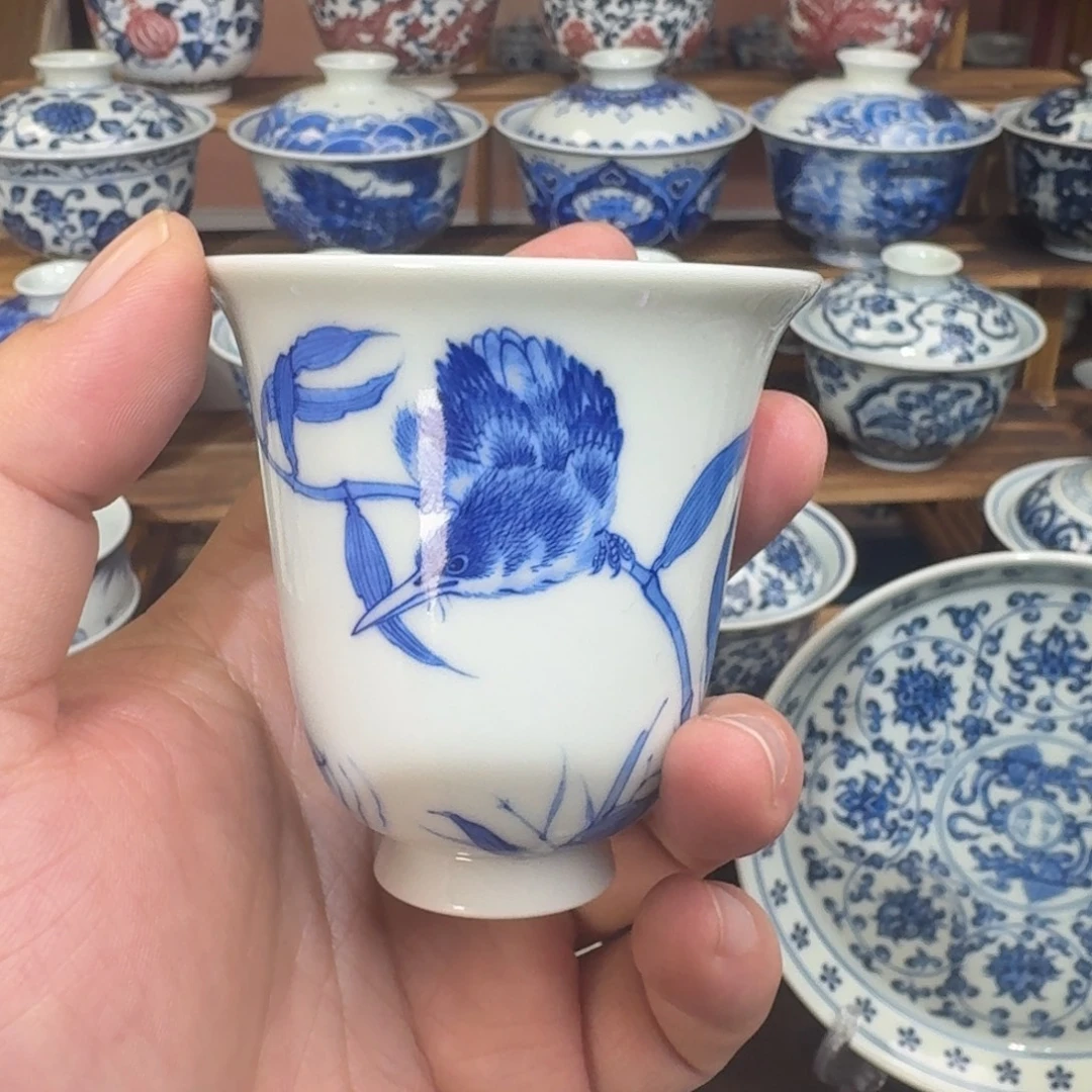 陶瓷杯子纯手工手绘柴窑