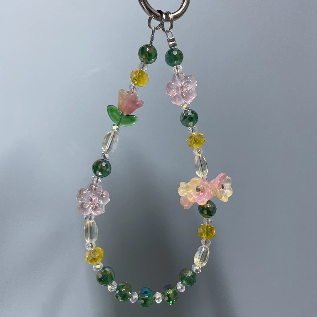 手腕款孔绿色系手机链H230