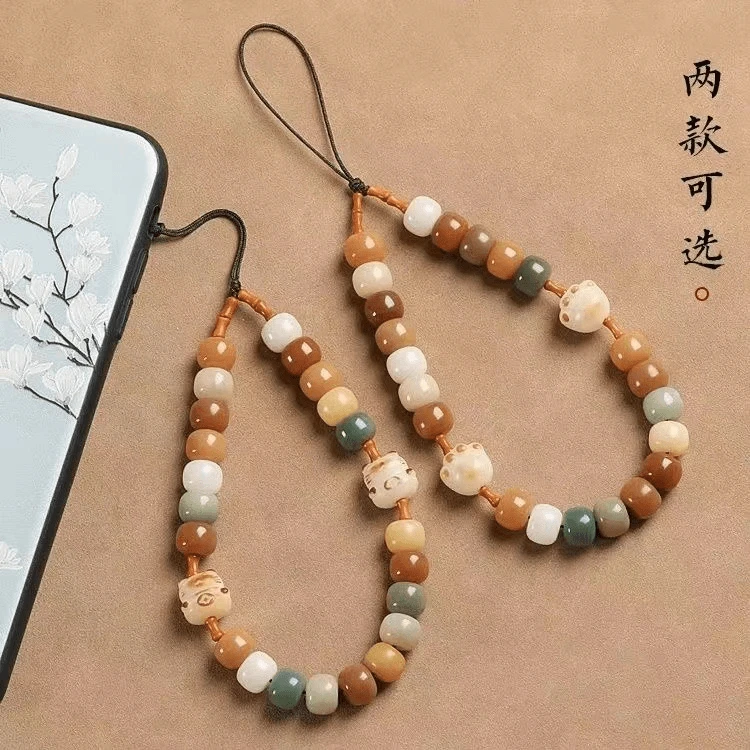 新款高级感手机链菩提挂件炭烧猫爪挂饰招财猫简约高颜值防丢挂饰