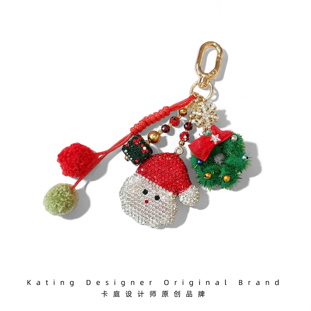 卡庭正品女款串珠防丢手机挂件绳链钥匙扣高级感圣诞老人节日礼物