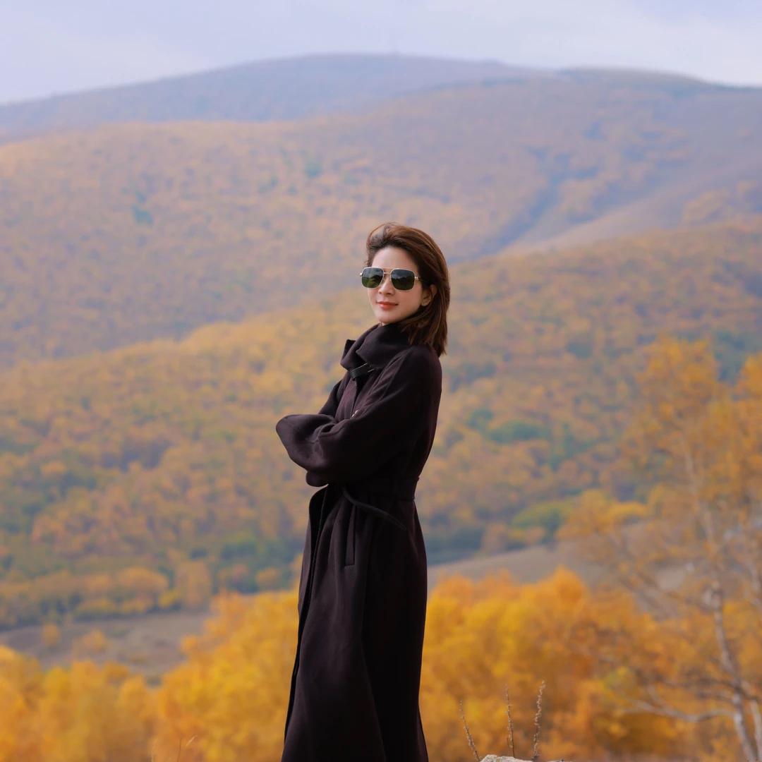 ANGELIAORIGINAL风旅漫歌 全手工羊毛羊绒皮扣秋冬双面呢大衣#846